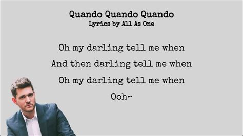 Michael Bublé – Quando, Quando, Quando Lyrics.